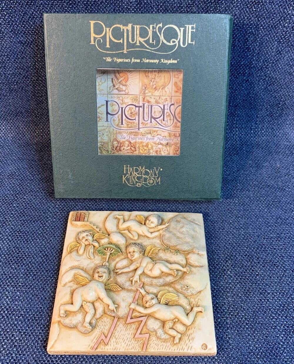 IOB Harmony Kingdom Picturesque Tile Figurine Noah's Park Thunder Dome #PXNE1